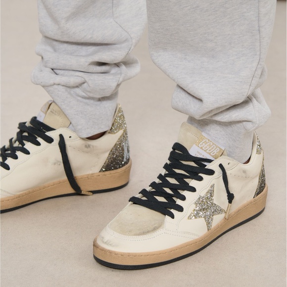 Golden Goose Ball Star Sneaker Leather/Seedpearl/Platinum Glitter 40 New in Box - Picture 11 of 11